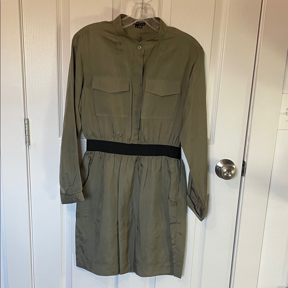Theory Olive Utility Dress